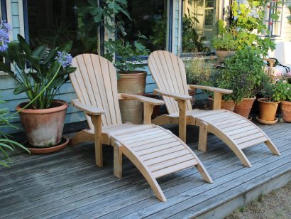 Adirondackstol teak solstol