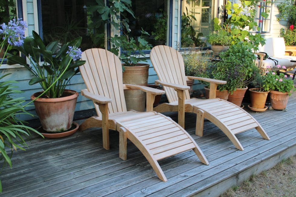 Adirondackstol teak solstol