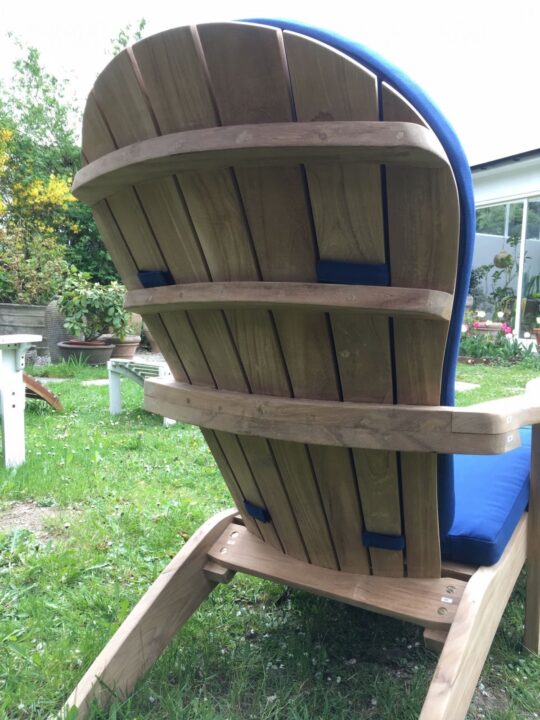 Adirondackstol teak baksida rygg new england för trädäck och trädgården