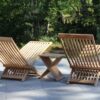 Solstol Bali teak för uteplatsen, trädgården och poolen bakifrån